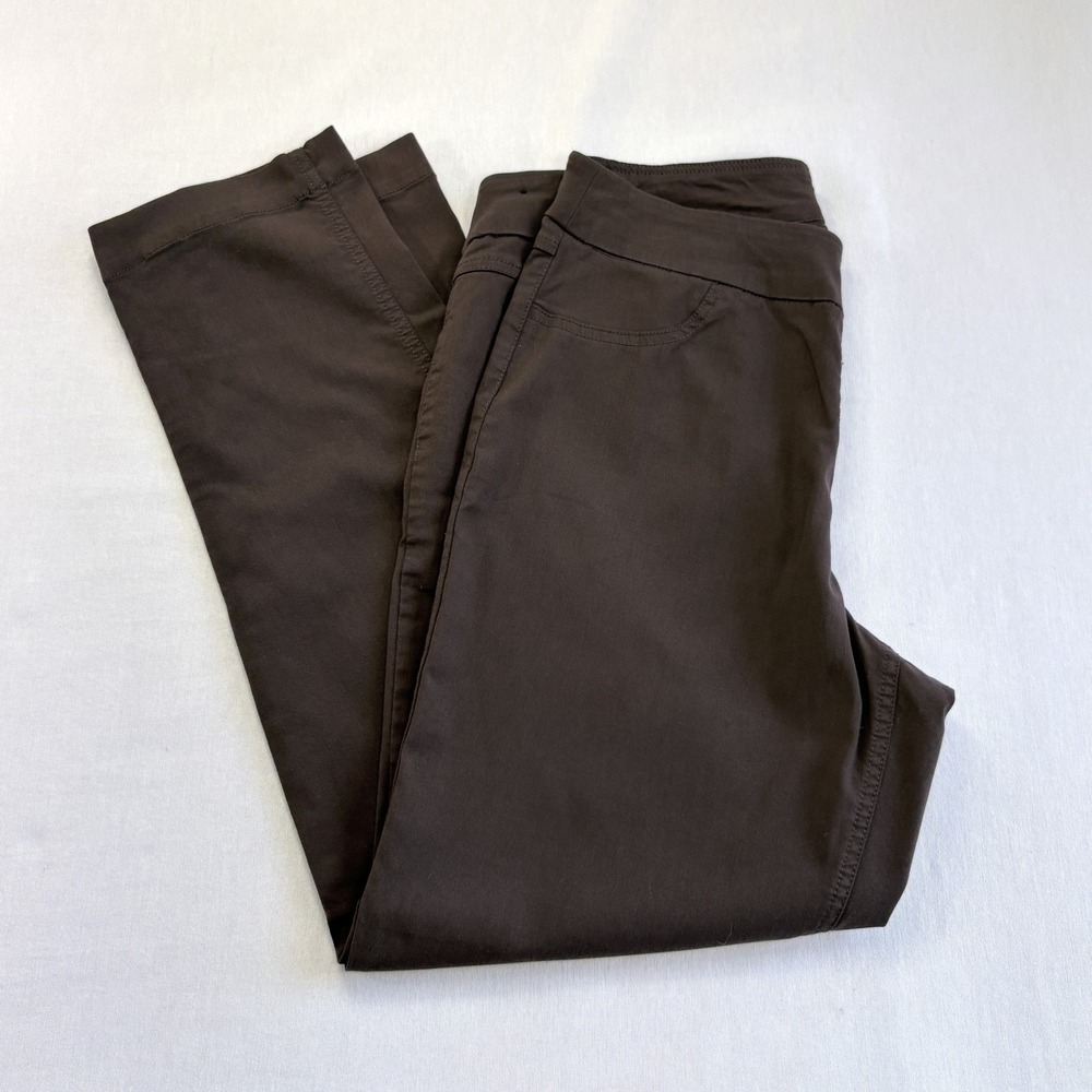 SlimSation Chocolate Brown Pull On Ankle Pants Womens 14 Slimming Stretch Pant